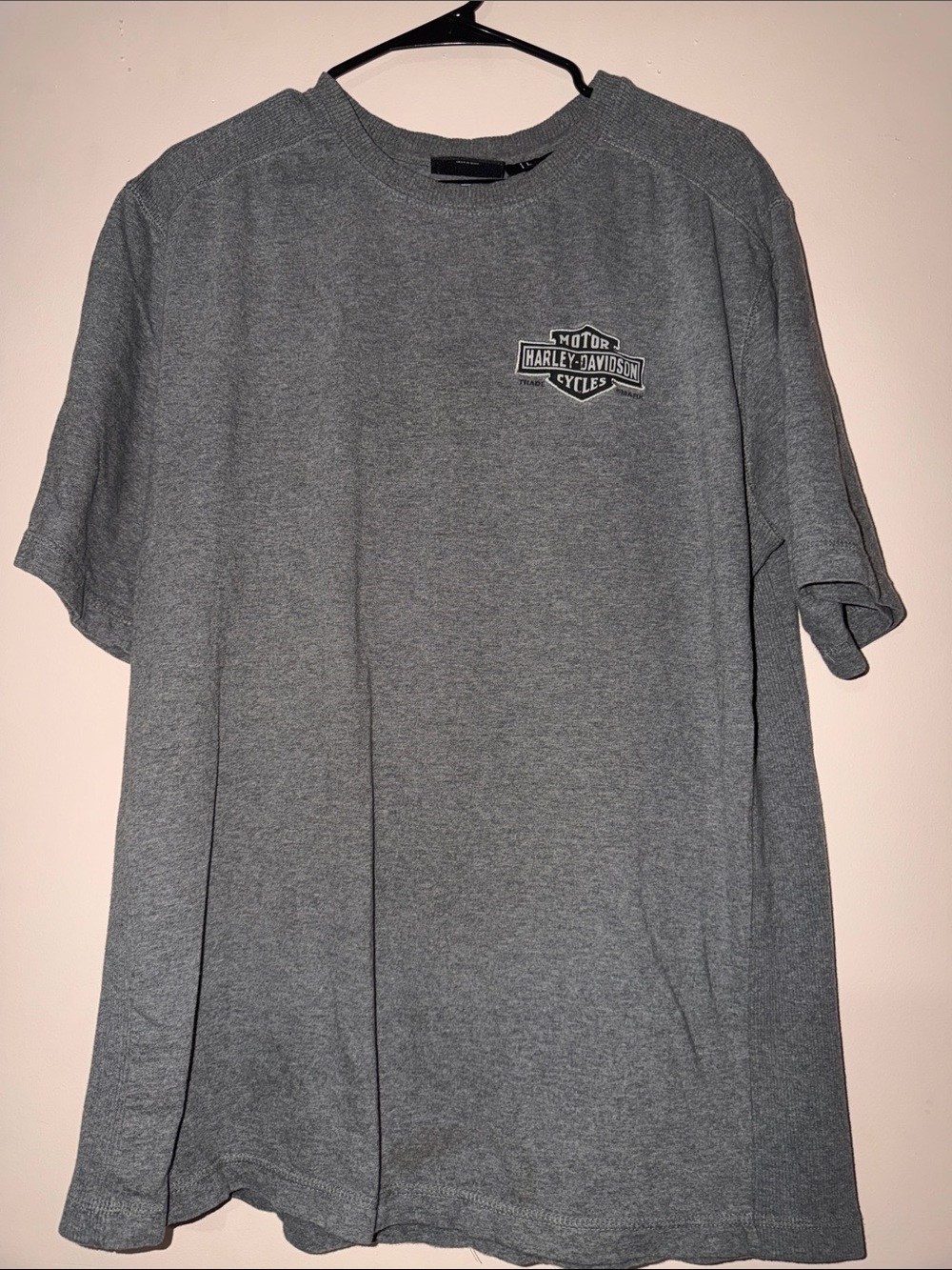 Harley-Davidson Grey Short Sleeve Tee with Chest Shield Logo
